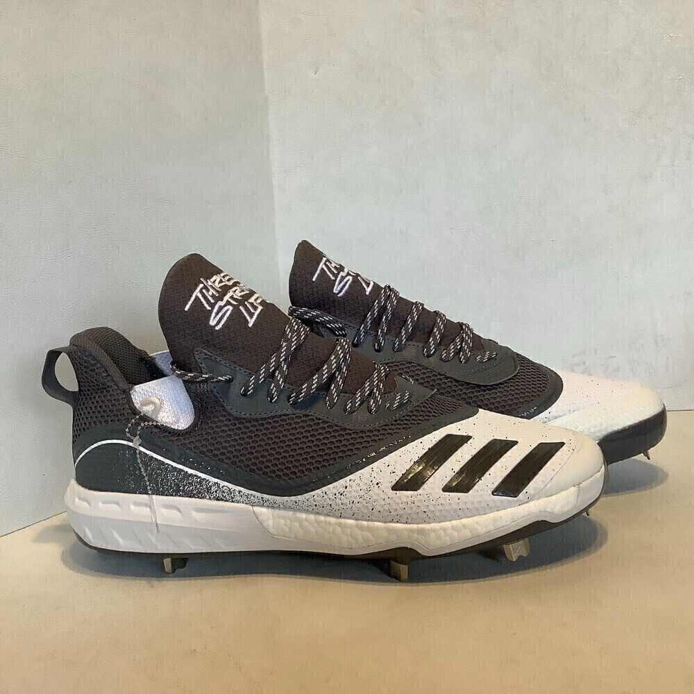 Men's Adidas Three Stripe Life Icon V Baseball Cleats Size 13.5 Grey/White
